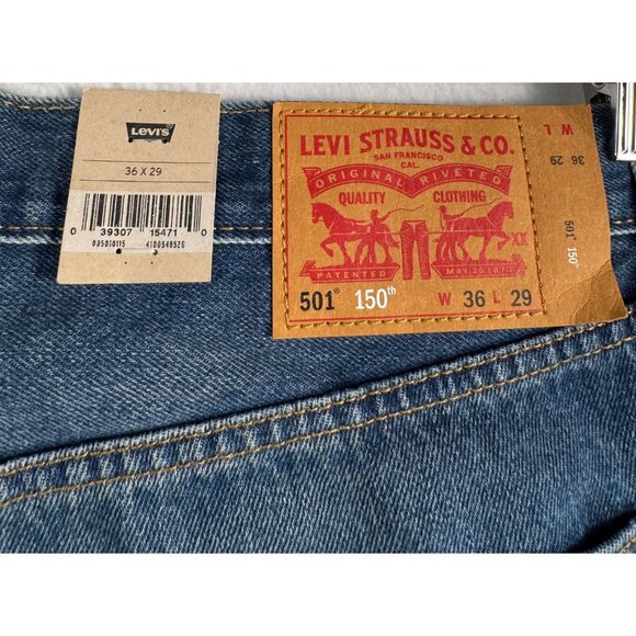 Levis 501 Original fit Mens Jeans distressed 90s relaxed patch work sz 36x29 - Picture 4 of 10